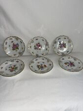Vintage RK Dresden Scalloped  Saucers  w/Gold Trim Flowers. Set Of 6 . picture