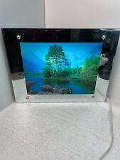 Vintage Motion Image Moving Lake Picture Mirror Edge Lights Up With Sound Works picture