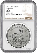 2023 South Africa 1oz Silver Krugerrand NGC MS69 Brown Label picture