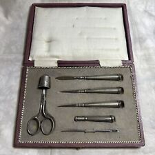 Antique unmarked Silver Embroidery/Sewing Set - probably German c. 1880/90s picture