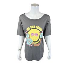 Peace Love World Women's Pullover Pima Cotton Vintage Tee Top Grey 2X Plus Size picture