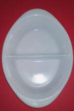 Vintage Glasbake J-239 Oval Divided White Milk Glass Casserole Or Serving Dish picture
