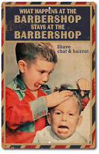 TIN SIGN Shaving Parlor Barber Shop Cottage Razor Shave Rustic Vintage Look . picture