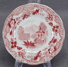 Enoch Wood European Scenery #15 Red Transferware 4 7/8 Inch Toddy Plate  picture