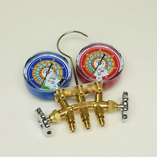 Mastercool 33503 2-Way Brass Manifold Gauge Set for R600a R290 R134a picture