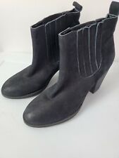 Abound Womens Black Leather Western Pull on Boots Booties Size 6.5 GUC picture