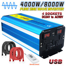 Truck 4000W 8000W Pure Sine Wave Power Inverter 24V to 120V Remote Control USB picture