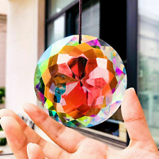 75MM Suncatcher Faceted Round Prism Crystal Pendant Rainbow Glass Chandelier picture