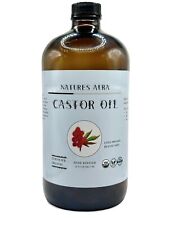 Natures Aura Organic Castor Oil - Glass (32 Oz) | Cold Pressed, Hexane Free picture