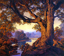 Maxfield Parrish Riverbank Autumn 22x30 Hand Numbered Edition Art Deco Print picture