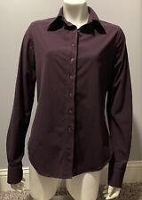 Vintage Vertigo Medium Button Up Blouse Purple Long Sleeve Made In France picture