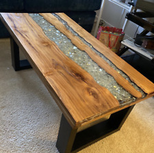 New Industrial Rustic Unique Vintage Style Wooden Teak Wood Resin Coffee Table picture