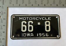 1956 Iowa MOTORCYCLE License Plate ALPCA Harley Davidson Indian Norton 66-8 picture