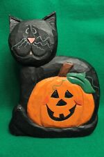 Midwest Cannon Falls Wooden Black Cat and Jack O Lantern Halloween 7.5