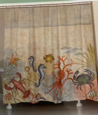 Laural Home Oceana Fabric Shower Curtain 72”W x 72