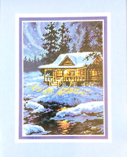 Moonlit Cabin Cross Stitch Kit Gold Collection Petite Dimensions New in Package picture