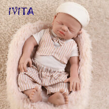 IVITA 19'' Floppy Silicone Reborn Infant Eyes Closed Sleeping Boy Silicone Doll picture