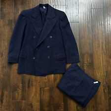 VTG 1940s 1950s Union USA Double Breasted Navy Suit Trousers 27x25 Antique 38 S picture