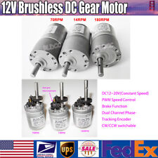 Brushless 12V DC BLDC Gear Motor PWM CW/CCW Dual Channel Pulse Dual Ball Bearing picture