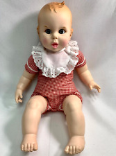 Vtg.  1970 Gerber Products Baby Doll Plush Red Gingham Body 16” Moving Eyes Nice picture