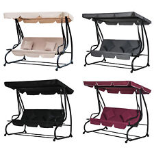 Outdoor 3-Person Patio Porch Swing Hammock Bench Canopy Loveseat Convertible Bed picture