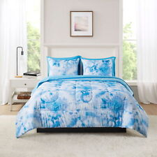 Blue Tie Dye 7 Piece Bed in a Bag Comforter Set with Sheets, Queen,Mainstays picture