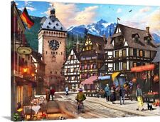 German Market Town Canvas Wall Art Print, Germany Home Decor picture