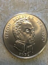 GAINT SIZE 1972 Panama 20 Balboas Simon Bolivar Proof Silver Commemorative Coin picture