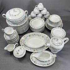 Vintage Fine China of Japan 6701 Grapevine Dinnerware Set Blue Green Leaves picture