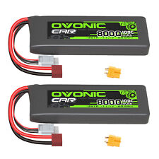 2X Ovonic 8000mAh 100C 3S LiPo Battery 11.1V for 1/8 1/10 RC Car Deans & XT60 picture