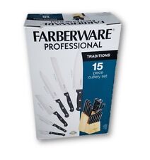 FARBERWARE 15-PC PROFESSIONAL TRADITIONS STAINLESS STEEL CUTLERY KNIFE SET NEW picture