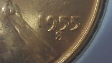 1955 S/S/S Lincoln Wheat Cent FS-501 Red RPM Repunched Mint Mark Lincoln Cent C2 picture