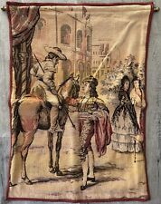 Vintage Belgium Woven Tapestry Victorian scene  34