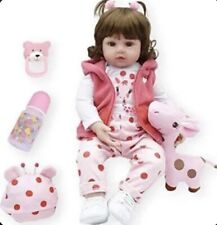 Nicery Reborn Baby Doll Silicone Vinyl 22” with Accessories Little Girl picture