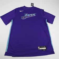 Utah Jazz Nike NBA Authentics Dri-Fit Short Sleeve Shirt Men's Purple/Teal New picture