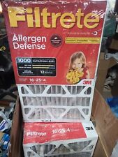 Filtrete 16” X 25” x 4” Allergen Defense 1000 MPR Deep Pleat Furnace 4 Pk picture