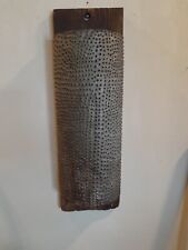 EARLY PRIMITIVE ANTIQUE 1800'S FARMSTEAD HAND PUNCHED TIN GRATER~AAFA picture