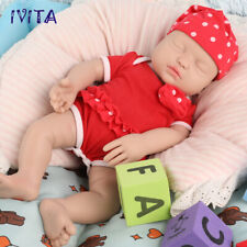 IVITA 15'' Full Body Soft Silicone Reborn Baby Girl Sleeping Vivid Silicone Doll picture