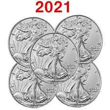 Lot of 5 - 2021 $1 American Silver Eagle 1 oz BU picture