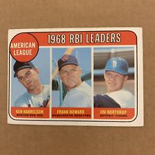 1969 Topps Ken Hawk Harrelson Frank Howard # 3 1968 AL RBI Leaders Baseball Card picture