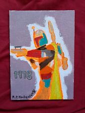 Hoki-Painting of BUBBA FETT from STARWARS,(ooak) mini 5x7 Canvas,SIGNED &/# picture