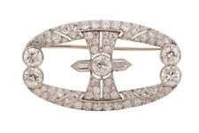 Featuring Vintage European Cuts Lab-Created 5.59CT Diamonds Engagement Brooch picture
