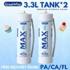 Whipped Cream Charger 3.3L X 2 Tanks 2000g GreatWhip Cannister Large Capacity picture
