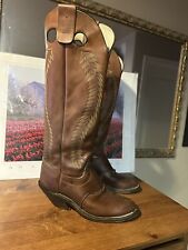 Olathe Men’s Leather Buckaroo Tall Shaft Pull On Western Brown Boots Sz 8.5 D picture