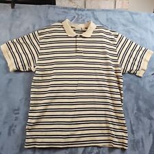 Vintage LL Bean Shirt Mens Polo XL Yellow Black Stripe Golf Cotton Short Sleeves picture