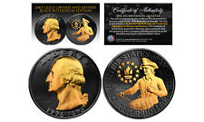 1976 BLACK RUTHENIUM Bicentennial US Quarter Coin w/ 24K GOLD features 2-Sided picture