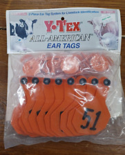 Y-Tex Livestock 2-Piece Ear Tags - Orange 25 Tags Large Numbered 51 to 75 3 Star picture