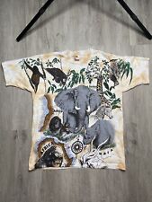 Vintage 90s Busch Gardens Extinction Is Forever All Over Print T shirt Large picture