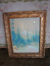 Likely Vintage Pastel Drawing of Landscape w/ A Mountain in the Background picture