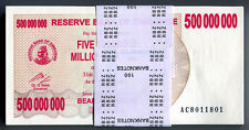 Zimbabwe 500 Million Dollars x 50 pcs AC 2008 P60 1/2 bundle UNC currency bills picture